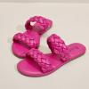 image:imageRuiee Wide Width Sandals for Women Summer Wide Feet Braided Flat Slides Casual Comfort Fashion Open Toe Slip on Breathable Cute SandalHot Pink 2002