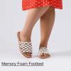 image:imageRuiee Wide Width Sandals for Women Summer Wide Feet Braided Flat Slides Casual Comfort Fashion Open Toe Slip on Breathable Cute SandalWhite Pu 8008