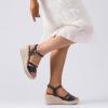 image:imageRuiee Wide Width Wedges Sandals for Women Summer Platform Espadrille Wedge Heels Comfort Wide Feet Sandal Casual Dressy Ankle Strap Womens ShoesBlack 8014