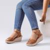 image:imageRuiee Wide Width Wedges Sandals for Women Summer Platform Espadrille Wedge Heels Comfort Wide Feet Sandal Casual Dressy Ankle Strap Womens ShoesTan 509