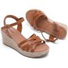image:imageRuiee Wide Width Wedges Sandals for Women Summer Platform Espadrille Wedge Heels Comfort Wide Feet Sandal Casual Dressy Ankle Strap Womens ShoesTan 509