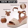 image:imageRuiee Wide Width Wedges Sandals for Women Summer Platform Espadrille Wedge Heels Wide Feet Braided Ankle Strap Womens Dressy SandalBrown 1103
