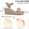 image:imageRuiee Wide Width Wedges Sandals for Women Summer Platform Espadrille Wedge Heels Wide Feet Braided Ankle Strap Womens Dressy SandalGold 0903
