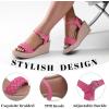 image:imageRuiee Wide Width Wedges Sandals for Women Summer Platform Espadrille Wedge Heels Wide Feet Braided Ankle Strap Womens Dressy SandalPink 0903