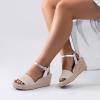 image:imageRuiee Wide Width Wedges Sandals for Women Summer Platform Espadrille Wedge Heels Wide Feet Braided Ankle Strap Womens Dressy SandalSilver 1103