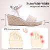 image:imageRuiee Wide Width Wedges Sandals for Women Summer Platform Espadrille Wedge Heels Wide Feet Braided Ankle Strap Womens Dressy SandalSilver 1103