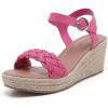image:imageRuiee Wide Width Wedges Sandals for Women Summer Platform Espadrille Wedge Heels Wide Feet Braided Ankle Strap Womens Dressy SandalPink 0903