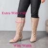 image:imageRuiee Womens Extra Wide Calf Knee High Boots True Wide Width Long Slouchy Boots for Ladies Low Flat Heel Casual Combat Tall Boots for WomenBeige Mf 371