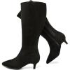 image:imageRuiee Womens Extra Wide Calf Knee High Boots True Wide Width Long Slouchy Boots for Ladies Low Flat Heel Casual Combat Tall Boots for WomenBlack Mf 371