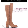 image:imageRuiee Womens Extra Wide Calf Knee High Boots True Wide Width Chunky Heeled Boot Comfortable Plus Size Tall Long Gogo Boots for WomenTan Mf 370