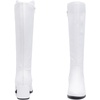 image:imageRuiee Womens Extra Wide Calf Knee High Boots True Wide Width Chunky Heeled Boot Comfortable Plus Size Tall Long Gogo Boots for WomenWhite Pu 370