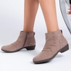 image:imageRuiee Ankle Boots for Women Fashion Heeled Booties  Chunky Heeled Booties Classic Versatile Lug Sole Faux Leather Microfiber Round Closed ToeBeige Mf 981