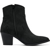 image:imageRuiee Ankle Boots for Women Fashion Heeled Booties  Chunky Heeled Booties Classic Versatile Lug Sole Faux Leather Microfiber Round Closed ToeBlack Pu 969