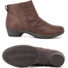 image:imageRuiee Ankle Boots for Women Fashion Heeled Booties  Chunky Heeled Booties Classic Versatile Lug Sole Faux Leather Microfiber Round Closed ToeBrown Bmf 981