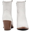 image:imageRuiee Ankle Boots for Women Fashion Heeled Booties  Chunky Heeled Booties Classic Versatile Lug Sole Faux Leather Microfiber Round Closed ToeWhite Pu 969