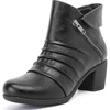 image:imageRuiee Ankle Boots for Women Fashion Heeled Booties  Chunky Heeled Booties Classic Versatile Lug Sole Faux Leather Microfiber Round Closed ToeBlack Pu 303
