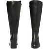 image:imageRuiee Extra Wide Calf Heeled Knee High Boots for Women  Extra Wide Calf True Wide Width Gogo Boots Chunky Heeled Plus Size Classic VersatileBlack Pu 370