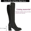 image:imageRuiee Extra Wide Calf Heeled Knee High Boots for Women  Extra Wide Calf True Wide Width Gogo Boots Chunky Heeled Plus Size Classic VersatileBlack Pu 370