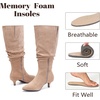 image:imageRuiee Extra Wide Calf Knee High Boots for Women  Extra Wide Calf True Wide Width Kitten Heel Plus Size Classic Versatile Comfort SlouchyBeige Mf 1065