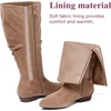 image:imageRuiee Extra Wide Calf Knee High Boots for Women  Extra Wide Calf True Wide Width Kitten Heel Plus Size Classic Versatile Comfort SlouchyBeige Mf 368