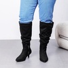 image:imageRuiee Extra Wide Calf Knee High Boots for Women  Extra Wide Calf True Wide Width Kitten Heel Plus Size Classic Versatile Comfort SlouchyBlack Mf 1065