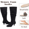 image:imageRuiee Extra Wide Calf Knee High Boots for Women  Extra Wide Calf True Wide Width Kitten Heel Plus Size Classic Versatile Comfort SlouchyBlack Mf 1065