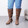 image:imageRuiee Extra Wide Calf Knee High Boots for Women  Extra Wide Calf True Wide Width Kitten Heel Plus Size Classic Versatile Comfort SlouchyBrown Mf 1065