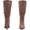image:imageRuiee Extra Wide Calf Knee High Boots for Women  Extra Wide Calf True Wide Width Kitten Heel Plus Size Classic Versatile Comfort SlouchyBrown Mf 1065