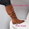 image:imageRuiee Extra Wide Calf Knee High Boots for Women  Extra Wide Calf True Wide Width Kitten Heel Plus Size Classic Versatile Comfort SlouchyBrown Mf 368