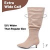 image:imageRuiee Extra Wide Calf Knee High Boots for Women  Extra Wide Calf True Wide Width Kitten Heel Plus Size Classic Versatile Comfort SlouchyLight Beige 1065