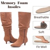 image:imageRuiee Extra Wide Calf Knee High Boots for Women  Extra Wide Calf True Wide Width Kitten Heel Plus Size Classic Versatile Comfort SlouchyTan Mf 1065