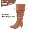 image:imageRuiee Extra Wide Calf Knee High Boots for Women  Extra Wide Calf True Wide Width Kitten Heel Plus Size Classic Versatile Comfort SlouchyTan Mf 1065