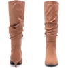image:imageRuiee Extra Wide Calf Knee High Boots for Women  Extra Wide Calf True Wide Width Kitten Heel Plus Size Classic Versatile Comfort SlouchyTan Mf 1065