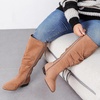 image:imageRuiee Extra Wide Calf Knee High Boots for Women  Extra Wide Calf True Wide Width Kitten Heel Plus Size Classic Versatile Comfort SlouchyTan Mf 368