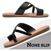 image:imageRuiee Wide Width Sandals for Women Summer Flat Slides Casual Braided Wide Feet Sandal Comfort Slip on Sandals Open Toe Beach Shoes for WomenBlack 22003