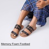 image:imageRuiee Wide Width Sandals for Women Summer Flat Slides Casual Braided Wide Feet Sandal Comfort Slip on Sandals Open Toe Beach Shoes for WomenBlack Pu 8007