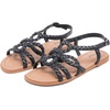 image:imageRuiee Wide Width Sandals for Women Summer Flat Slides Casual Braided Wide Feet Sandal Comfort Slip on Sandals Open Toe Beach Shoes for WomenBlack Pu 8010
