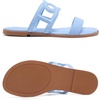 image:imageRuiee Wide Width Sandals for Women Summer Flat Slides Casual Braided Wide Feet Sandal Comfort Slip on Sandals Open Toe Beach Shoes for WomenBlue Pu 8007