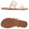 image:imageRuiee Wide Width Sandals for Women Summer Flat Slides Casual Braided Wide Feet Sandal Comfort Slip on Sandals Open Toe Beach Shoes for WomenNude Pu 8007