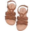 image:imageRuiee Wide Width Sandals for Women Summer Flat Slides Casual Braided Wide Feet Sandal Comfort Slip on Sandals Open Toe Beach Shoes for WomenTan Pu 8010