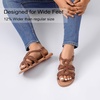 image:imageRuiee Wide Width Sandals for Women Summer Flat Slides Casual Braided Wide Feet Sandal Comfort Slip on Sandals Open Toe Beach Shoes for WomenTan Pu 8010
