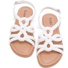 image:imageRuiee Wide Width Sandals for Women Summer Flat Slides Casual Braided Wide Feet Sandal Comfort Slip on Sandals Open Toe Beach Shoes for WomenWhite Pu 8010