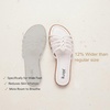 image:imageRuiee Wide Width Sandals for Women Summer Flat Slides Casual Braided Wide Feet Sandal Comfort Slip on Sandals Open Toe Beach Shoes for WomenWhite Pu 8006