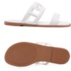 image:imageRuiee Wide Width Sandals for Women Summer Flat Slides Casual Braided Wide Feet Sandal Comfort Slip on Sandals Open Toe Beach Shoes for WomenWhite Pu 8007