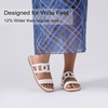 image:imageRuiee Wide Width Sandals for Women Summer Flat Slides Casual Braided Wide Feet Sandal Comfort Slip on Sandals Open Toe Beach Shoes for WomenWhite Pu 8007