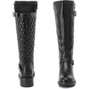 image:imageRuiee Womens Knee High Boots Fall Winter Fashion Boot  Riding Casual Versatile Comfort Lug Sole Faux Leather Round Toe Side ZipperBlack Pu 267