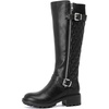 image:imageRuiee Womens Knee High Boots Fall Winter Fashion Boot  Riding Casual Versatile Comfort Lug Sole Faux Leather Round Toe Side ZipperBlack Pu 267