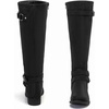 image:imageRuiee Womens Knee High Boots Fall Winter Fashion Boot  Riding Casual Versatile Comfort Lug Sole Faux Leather Round Toe Side ZipperBlack Pu 305