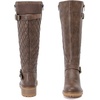 image:imageRuiee Womens Knee High Boots Fall Winter Fashion Boot  Riding Casual Versatile Comfort Lug Sole Faux Leather Round Toe Side ZipperBrown Pu 267