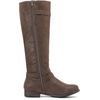 image:imageRuiee Womens Knee High Boots Fall Winter Fashion Boot  Riding Casual Versatile Comfort Lug Sole Faux Leather Round Toe Side ZipperBrown Pu 305